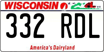WI license plate 332RDL