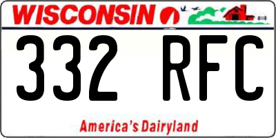WI license plate 332RFC