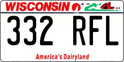 WI license plate 332RFL
