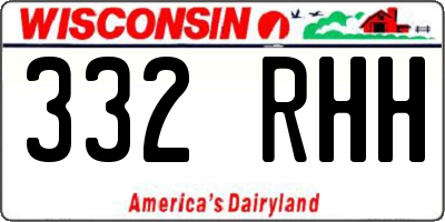WI license plate 332RHH