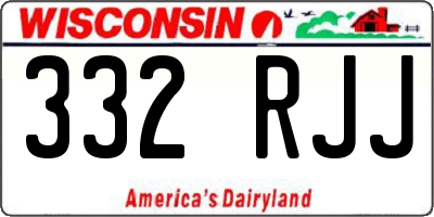 WI license plate 332RJJ