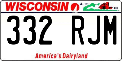 WI license plate 332RJM