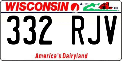 WI license plate 332RJV