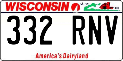 WI license plate 332RNV