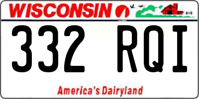 WI license plate 332RQI
