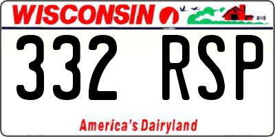 WI license plate 332RSP