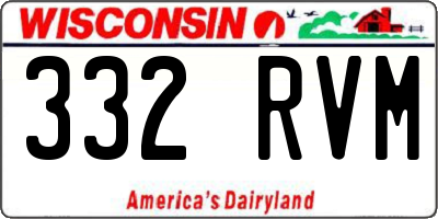 WI license plate 332RVM