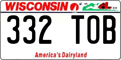 WI license plate 332TOB