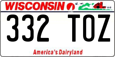 WI license plate 332TOZ