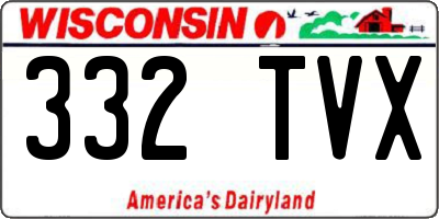 WI license plate 332TVX