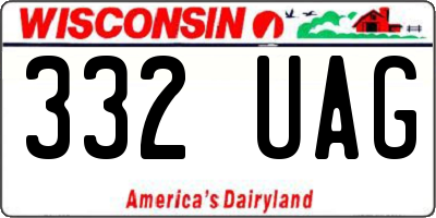 WI license plate 332UAG