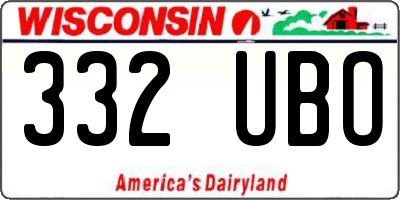 WI license plate 332UBO