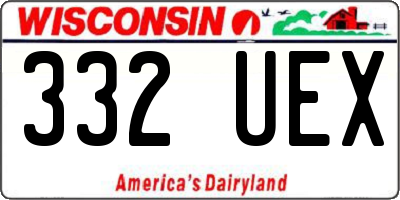 WI license plate 332UEX