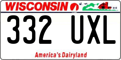 WI license plate 332UXL