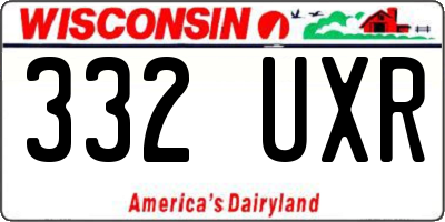 WI license plate 332UXR