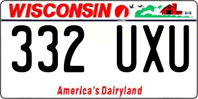 WI license plate 332UXU