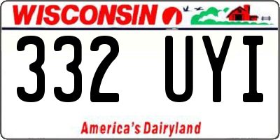 WI license plate 332UYI