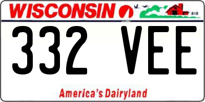 WI license plate 332VEE