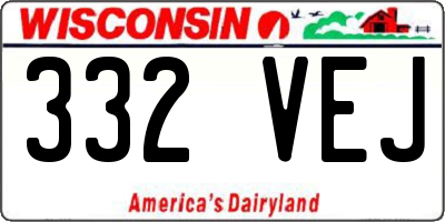 WI license plate 332VEJ