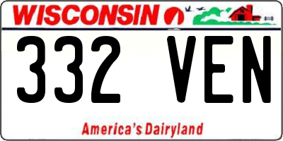 WI license plate 332VEN
