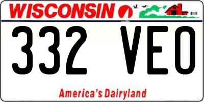 WI license plate 332VEO