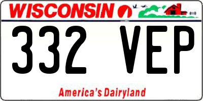 WI license plate 332VEP
