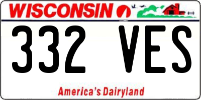 WI license plate 332VES