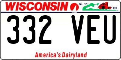 WI license plate 332VEU