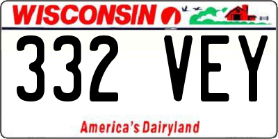 WI license plate 332VEY
