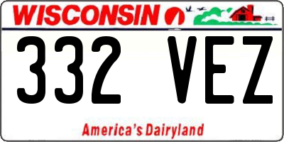 WI license plate 332VEZ