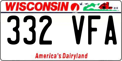 WI license plate 332VFA