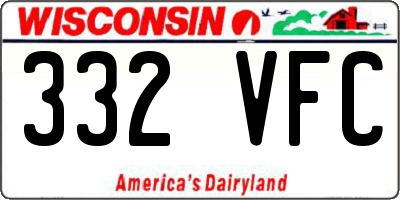 WI license plate 332VFC