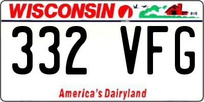 WI license plate 332VFG