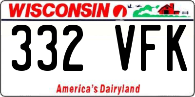 WI license plate 332VFK