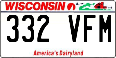 WI license plate 332VFM
