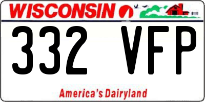 WI license plate 332VFP