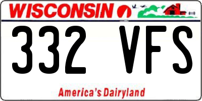WI license plate 332VFS