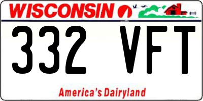 WI license plate 332VFT