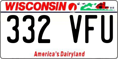 WI license plate 332VFU