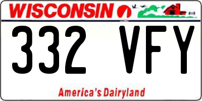 WI license plate 332VFY