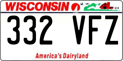 WI license plate 332VFZ