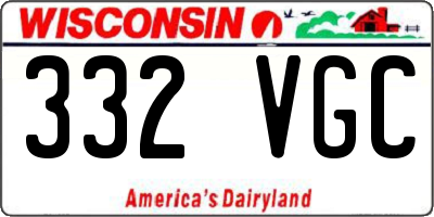 WI license plate 332VGC