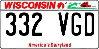 WI license plate 332VGD
