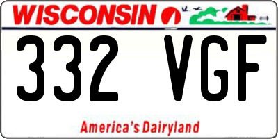 WI license plate 332VGF