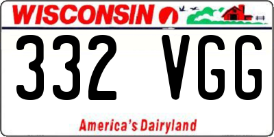 WI license plate 332VGG