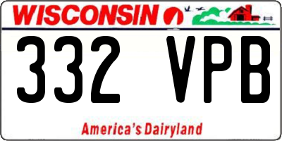 WI license plate 332VPB