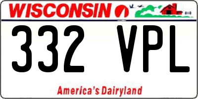 WI license plate 332VPL