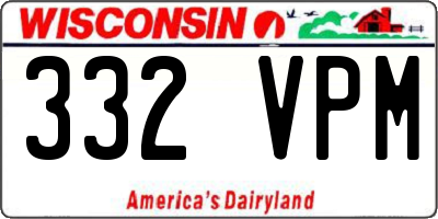 WI license plate 332VPM