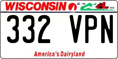 WI license plate 332VPN