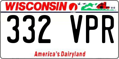WI license plate 332VPR